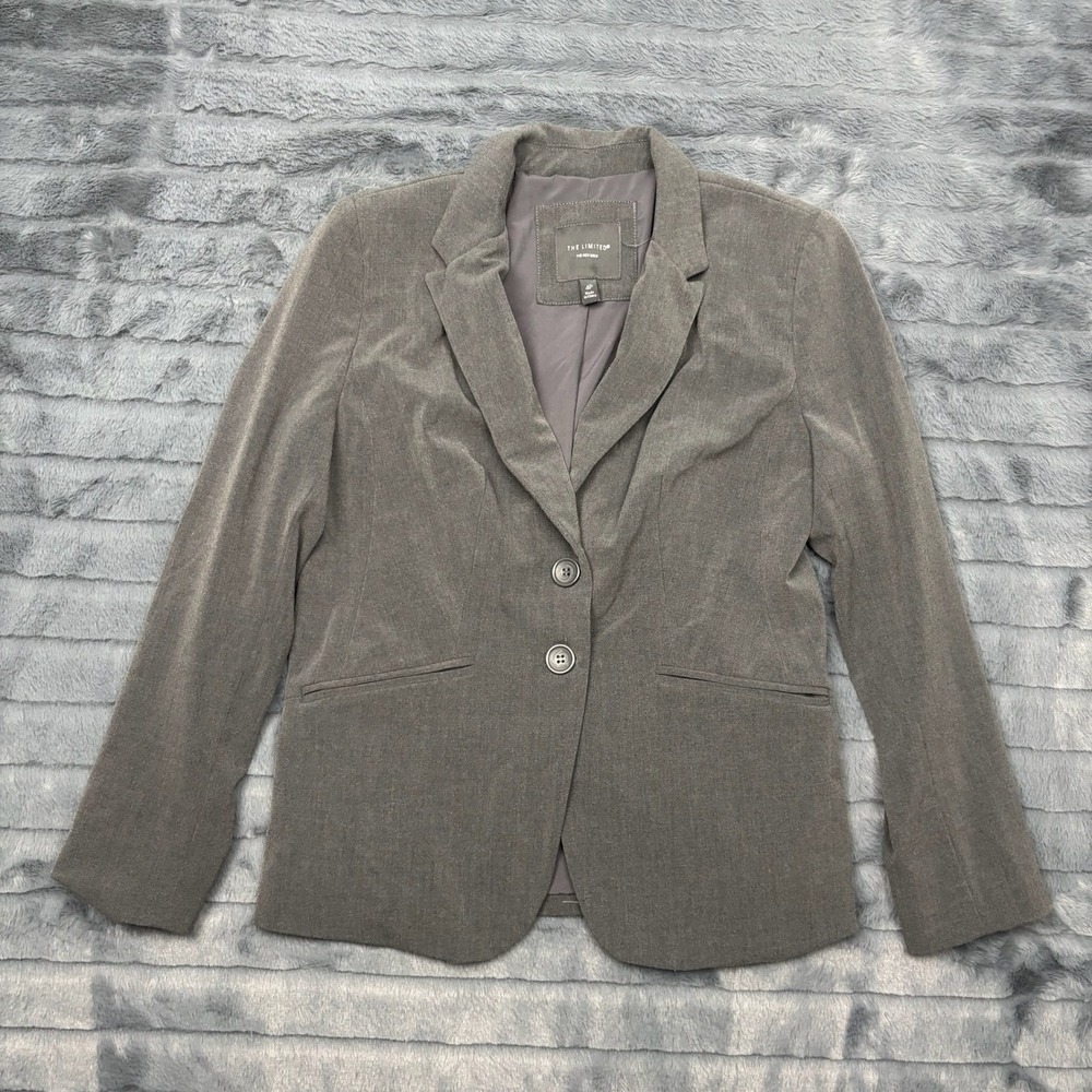 The Limited The New Drew Gray Two Button Blazer Jacket Womens 4P Petite